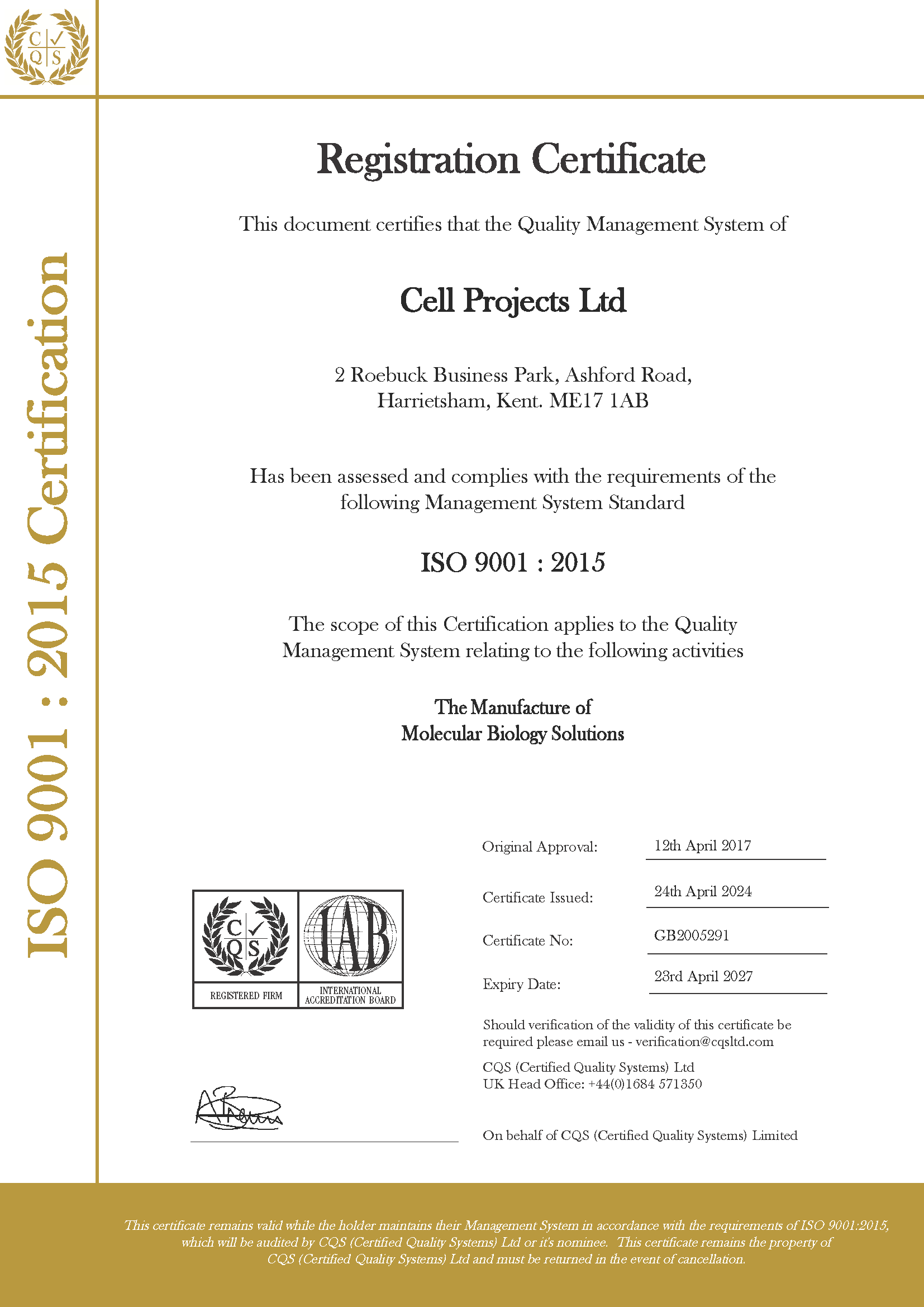 Services - Cell Projects Ltd